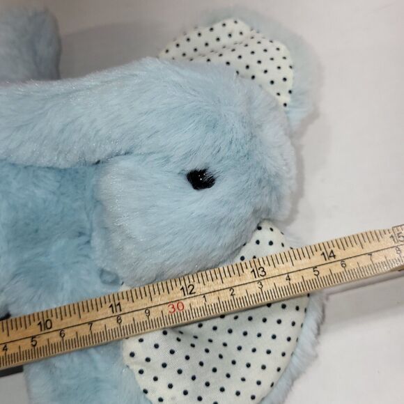 Manhattan Toys Plush Elephant Blue Stuffed Animal Polka Dot Ears 2020 14" - Picture 9 of 11